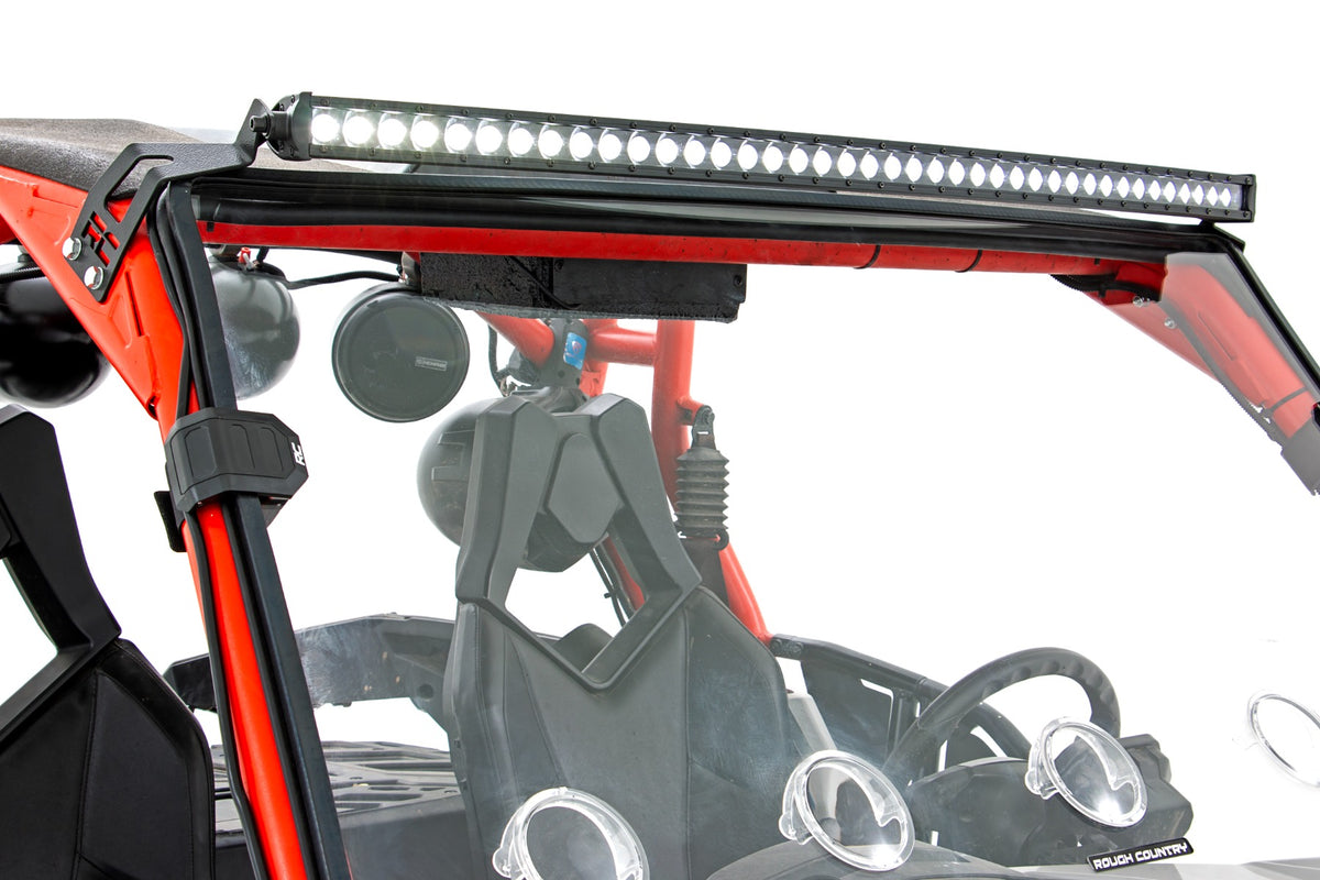 LED Light | Front Mount | 40&quot; Chrome Dual Row | White DRL | Can-Am Commander 1000/Maverick