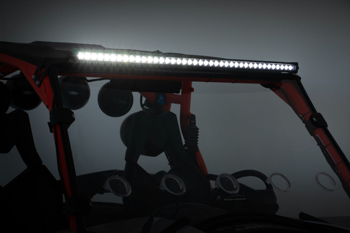LED Light | Front Mount | 40&quot; Chrome Dual Row | White DRL | Can-Am Commander 1000/Maverick