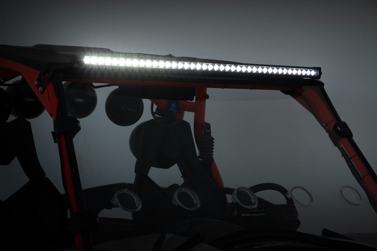 Rough Country - 40 Inch Black Series LED Light Bar - Curved - Single Row - 72740BL by Rough Country - installed view