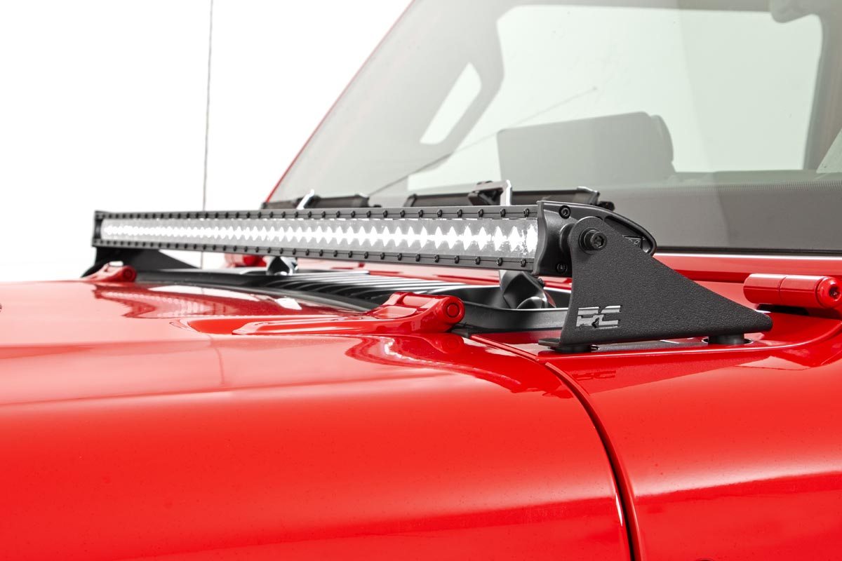 Rough Country - LED Light Kit - Cowl Mount - 50" Spectrum Single Row - Jeep Gladiator JT/Wrangler JL (18-25) - 80057 for 2018