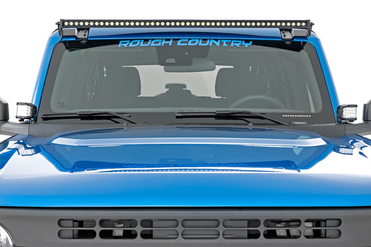 Rough Country - LED Light Kit - Ditch Mount -  2" Chrome Pair - Wide - Ford Bronco 4WD (21-25) - 71050 for 2021-2023 Ford Bro