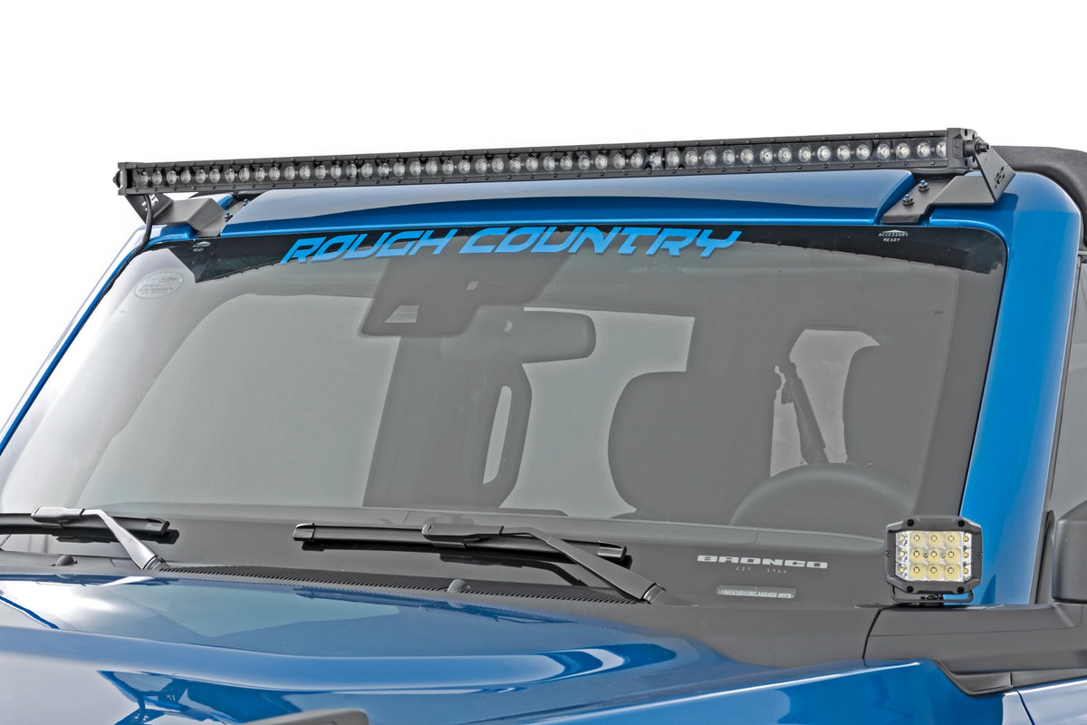 LED Light Kit | Upper Windshield | 50&quot; Black Single Row | Ford Bronco (21-24)