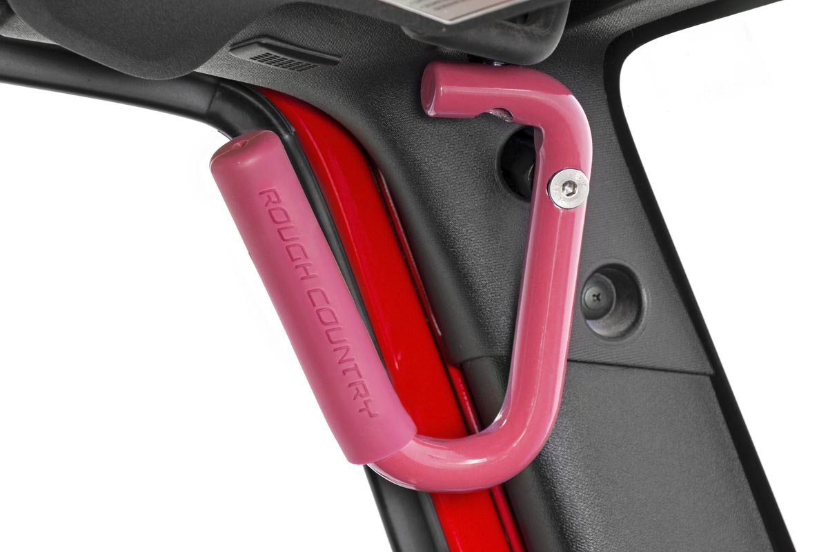 Grab Handles | Steel | FR &amp; RR | Pink | Jeep Wrangler JK  (07-18)