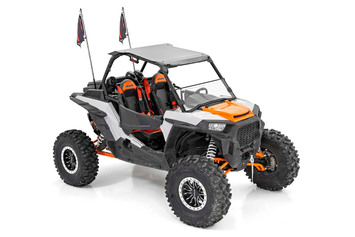 Rough Country - Whip Mount - Cage - 4' Multl-Color LED Whip Pair - Polaris RZR XP 1000 - 93052 for 2014-2022 Polaris Rzr Xp 1