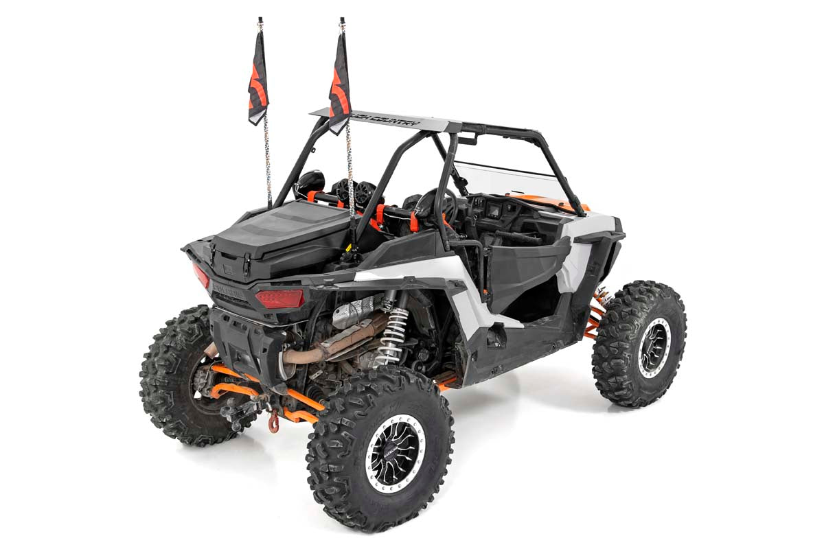 Rough Country - Whip Mount - Cage - 4' Multl-Color LED Whip Pair - Polaris RZR XP 1000 - 93052 for 2014-2022 Polaris Rzr Xp 1