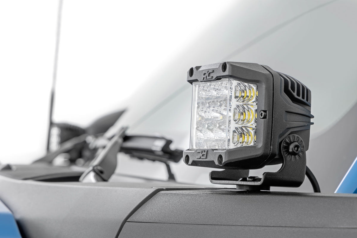 Rough Country - LED Light Kit - Ditch Mount - 2" Black Pair - Amber DRL - Ford Bronco (21-25) - 71049 for 2021-2023 Ford Bron