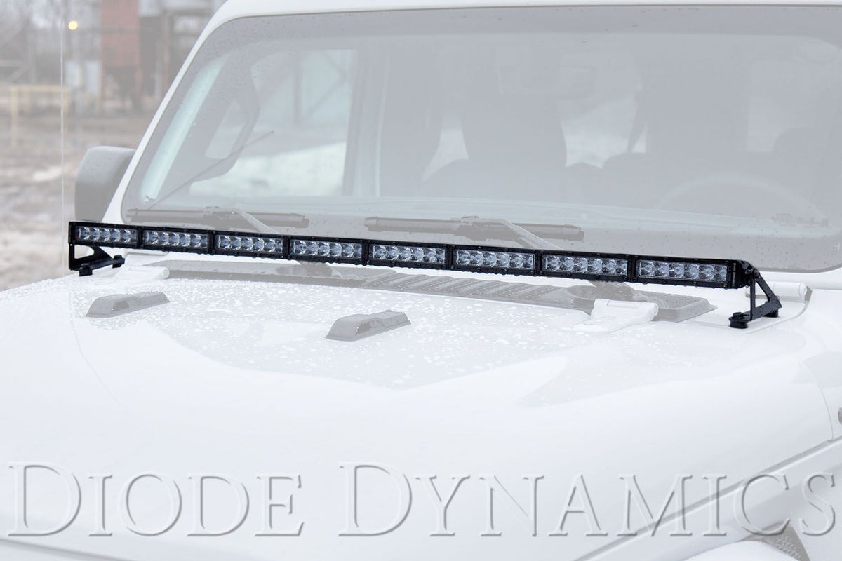 Diode Dynamics 18-21 Jeep JL Wrangler/Gladiator SS50 Hood LED Light Bar Kit - White Combo - DD6106