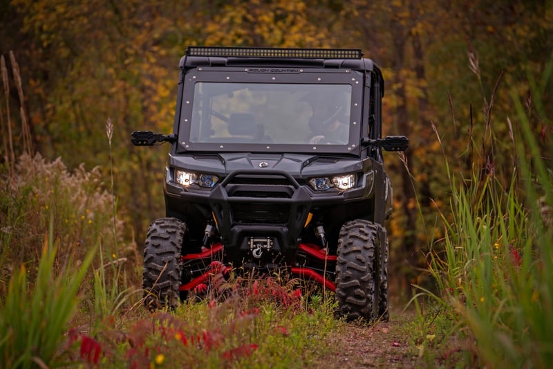 Rough Country - Aluminum Control Arms - High Clearance w/ 2" Forward Offset - Can-Am Defender HD 5/HD 8/HD 9/HD 10 - 97041RED