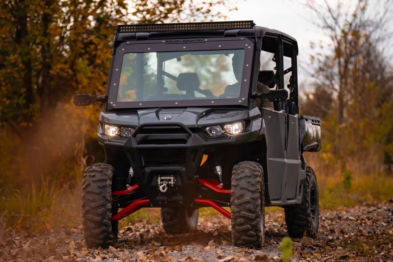 Rough Country - Aluminum Control Arms - High Clearance w/ 2" Forward Offset - Can-Am Defender HD 5/HD 8/HD 9/HD 10 - 97041RED