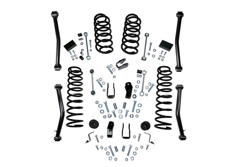 Superlift 18-19 Jeep Wrangler JL Unlimited 4in Lift Kit Including Rubicon w/ Shock Extensions - K176 - angle view