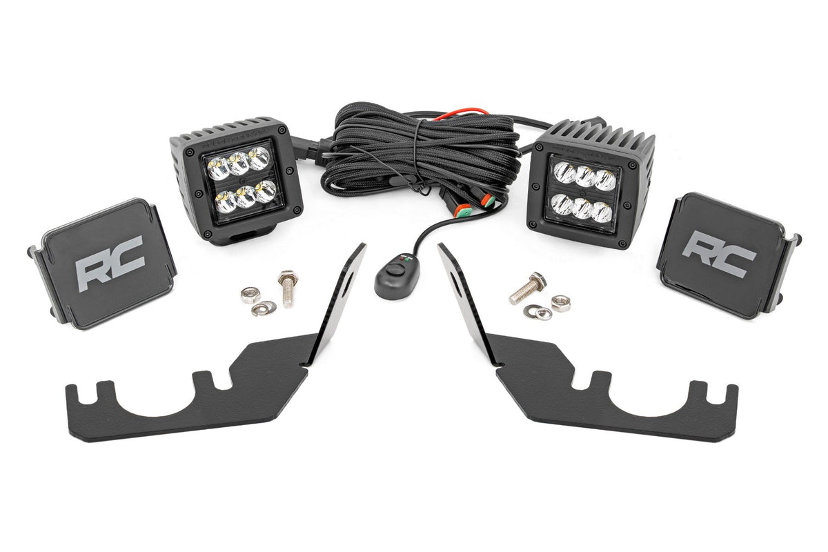 LED Light | Rear Mount | 2&quot; Black Pair | Spot | Kawasaki Teryx