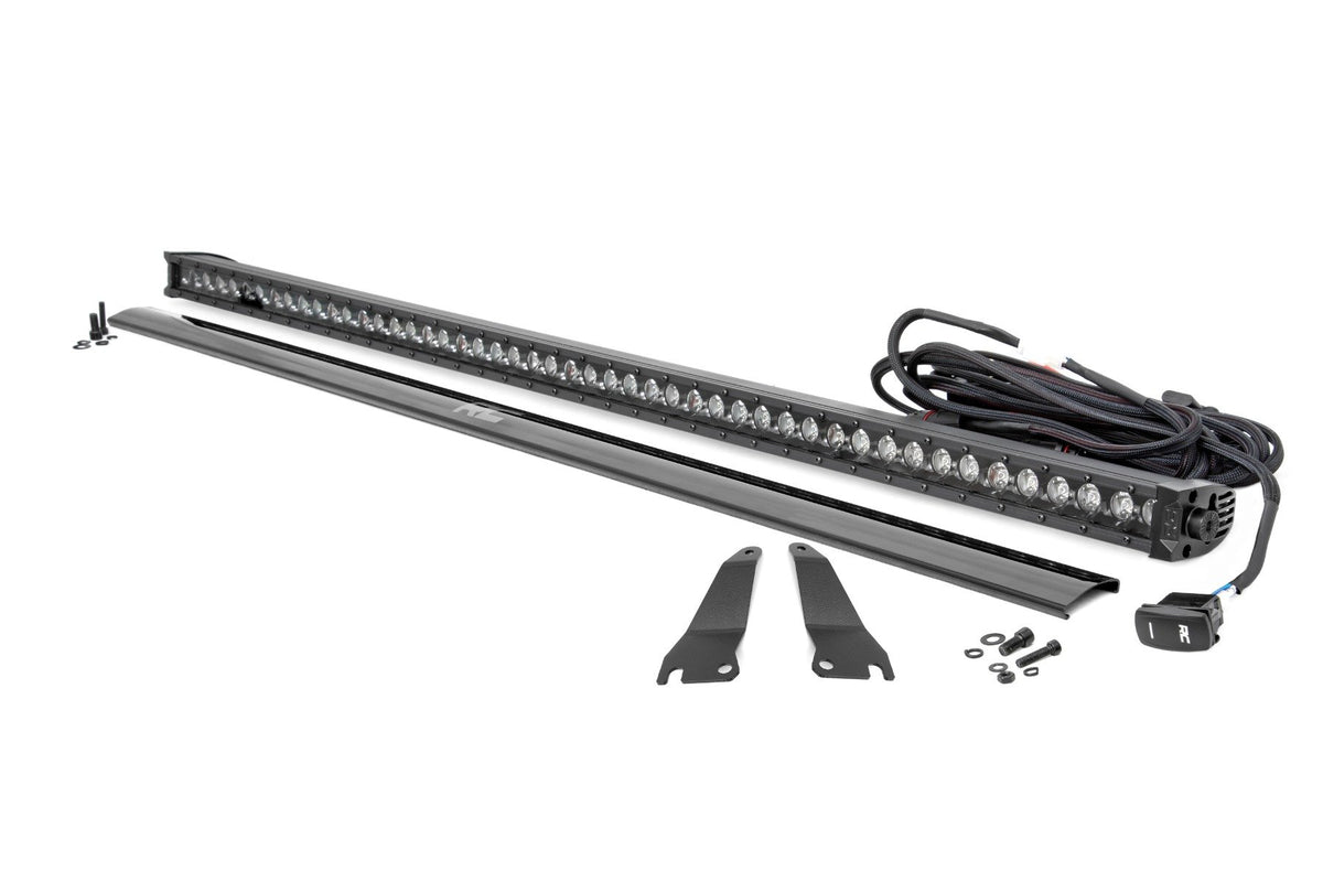 LED Light Kit | Cage Mount | 50&quot; Black Single Row | White DRL | Kawasaki Teryx