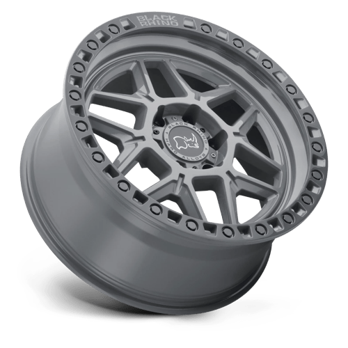 Black Rhino Hard Alloys Kelso 20X9 5X127 -18MM Battleship Gray W/ Black Ring