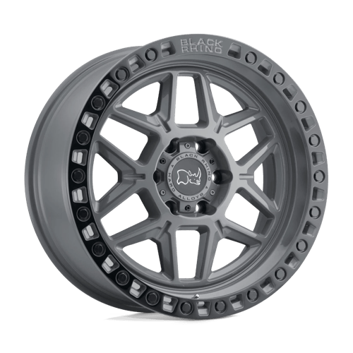 Black Rhino Hard Alloys Kelso 20X9 6X135 +12MM Battleship Gray W/ Black Ring