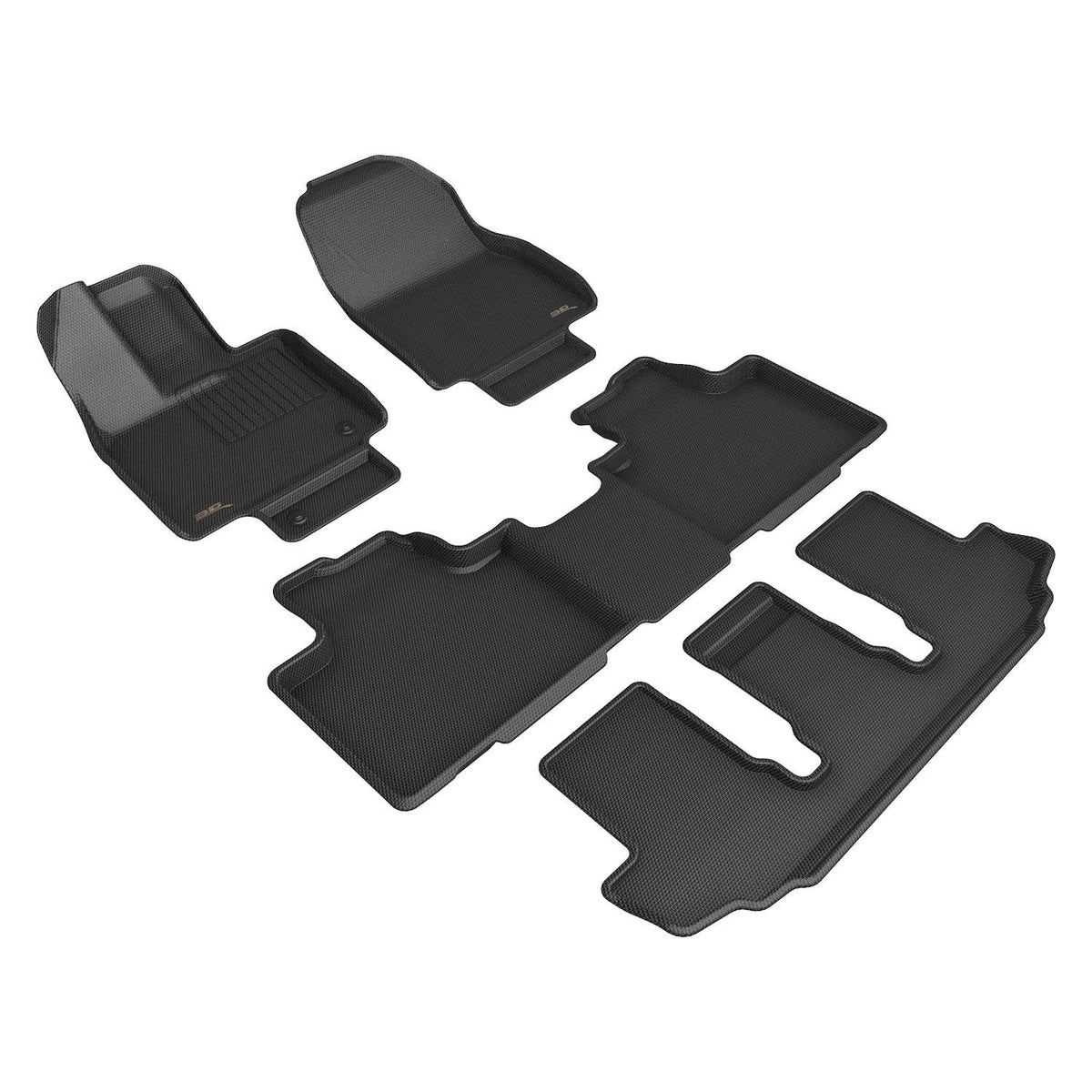 3D MAXider 20-23 Toyota Highlander Hybrid Kagu Black Floor Mat - Row 1/2/3 - L1TY27901509