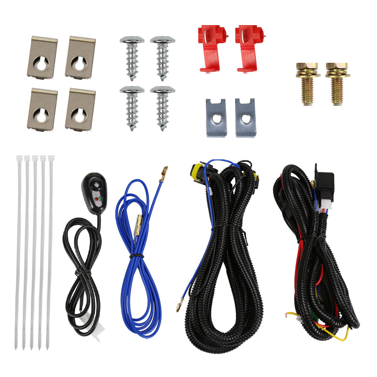 Spec-D Tuning - 1999-2004 Ford Mustang 899 Fog Lights Kit w/ Switch & Wiring Harness (Chrome Housing/Smoked Lens) - LF-MST99G-HZ