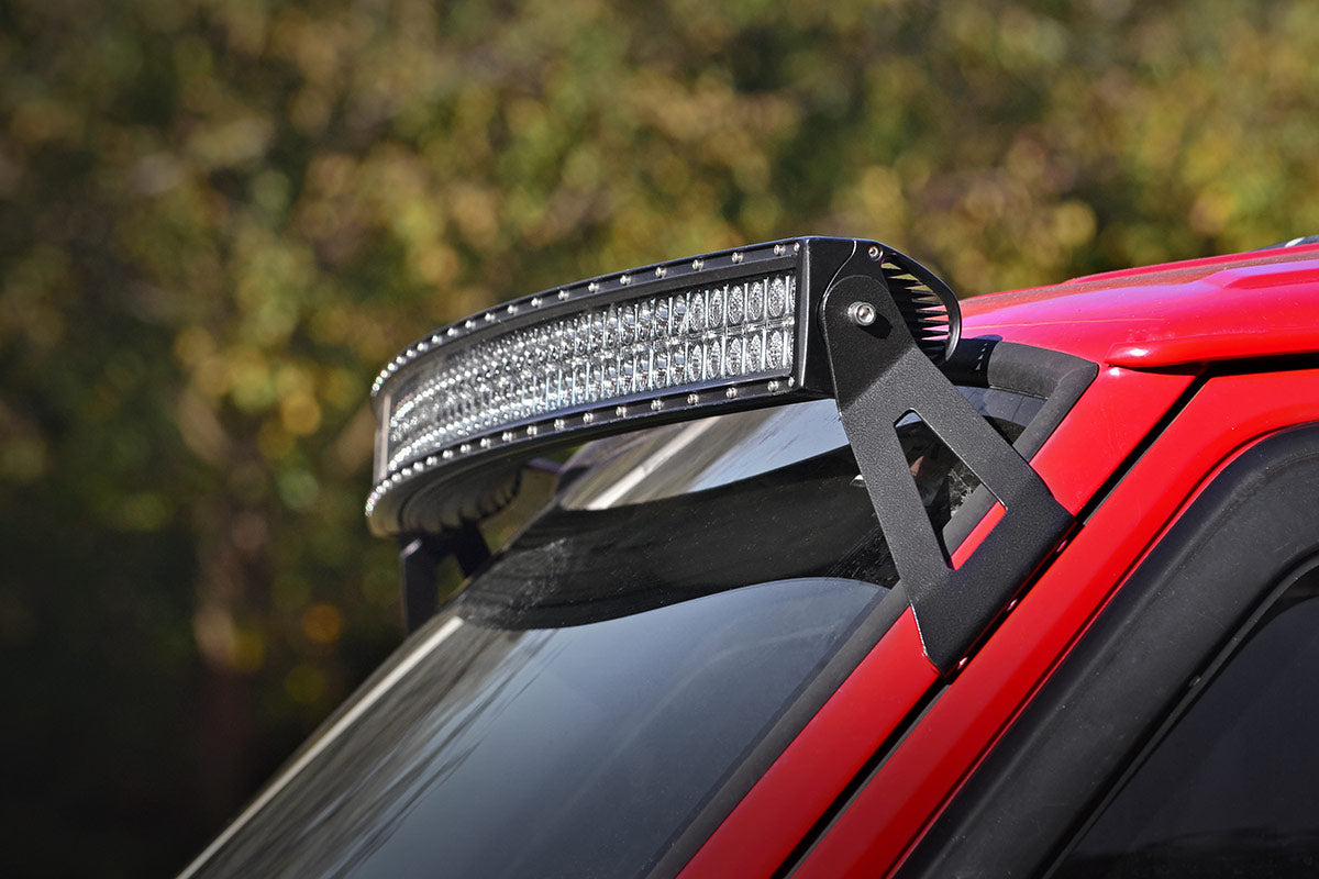 LED Light Kit | Windshield Mount | 50&quot; Chrome Dual Row | Jeep Cherokee XJ (84-01)