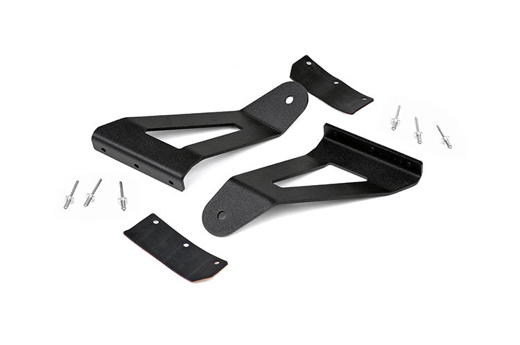 Rough Country - LED Light Kit - Windshield Mount - 50" BLK Dual Row - White DRL - Jeep Cherokee XJ (84-01) - 70074 for 1984-2