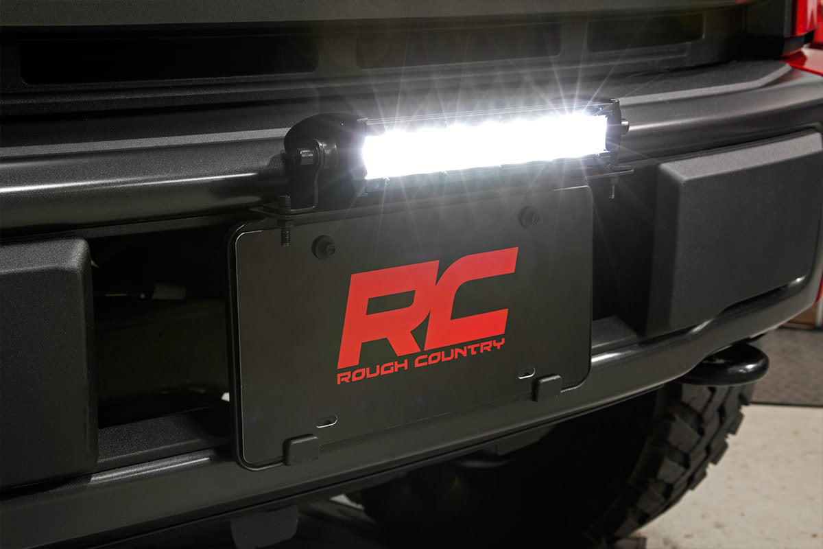 Rough Country - LED Light Kit - License Plate Mount - 8" Single Row Black Series - 70183 by Rough Country - installed view