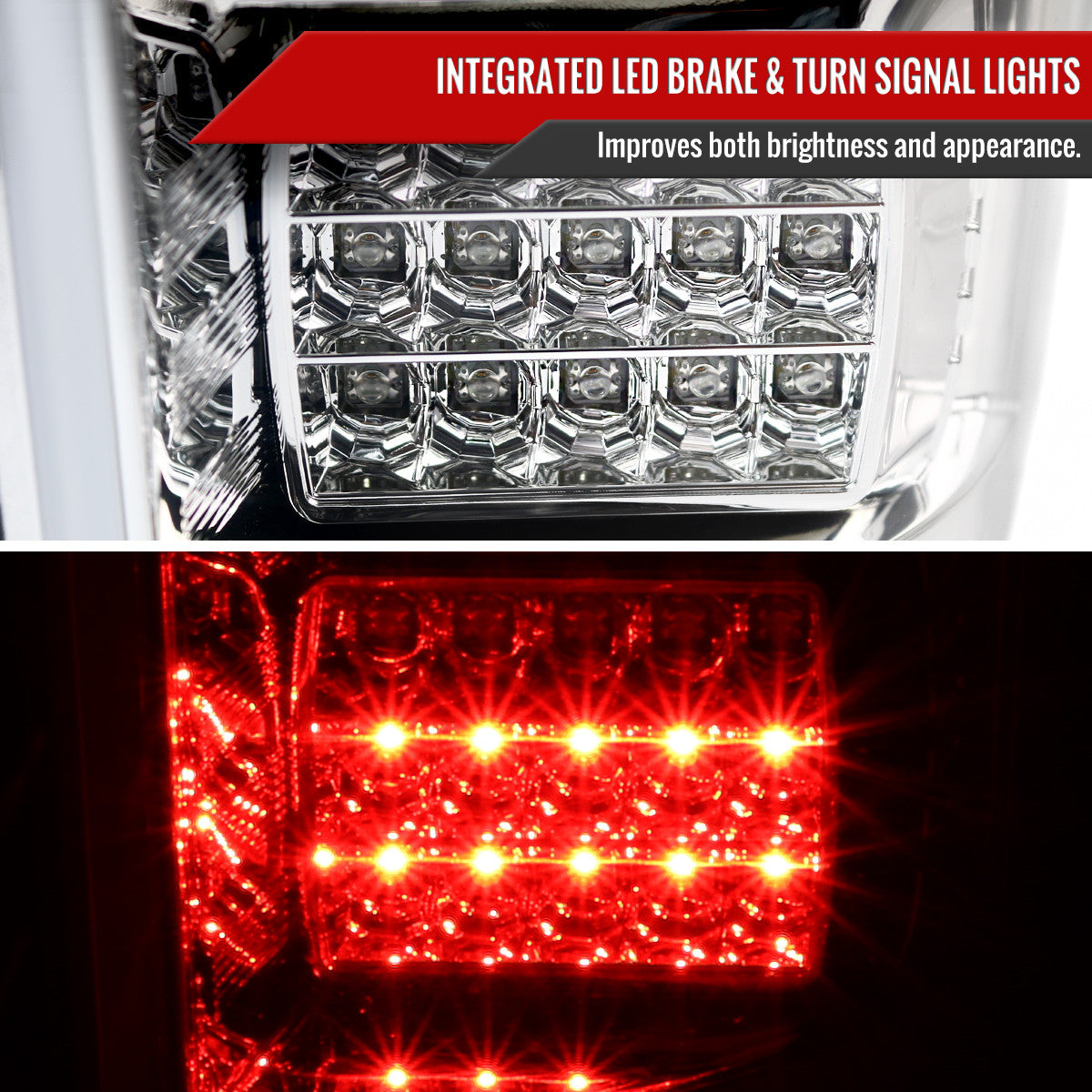 Spec-D Tuning - 2015-2017 Ford F-150 Chrome LED Tail Lights - LT-F15015CLED-TM