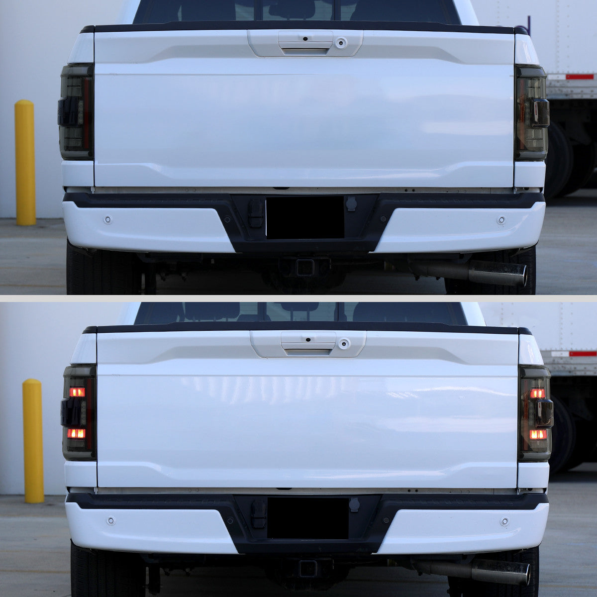 Spec-D Tuning - 2021–2023 Ford F-150 LED Tail Lights w/ Switchback Sequential Turn Signals (Glossy Black Housing / Smoked Lens) - LT-F15021BBLED-SQ-RS