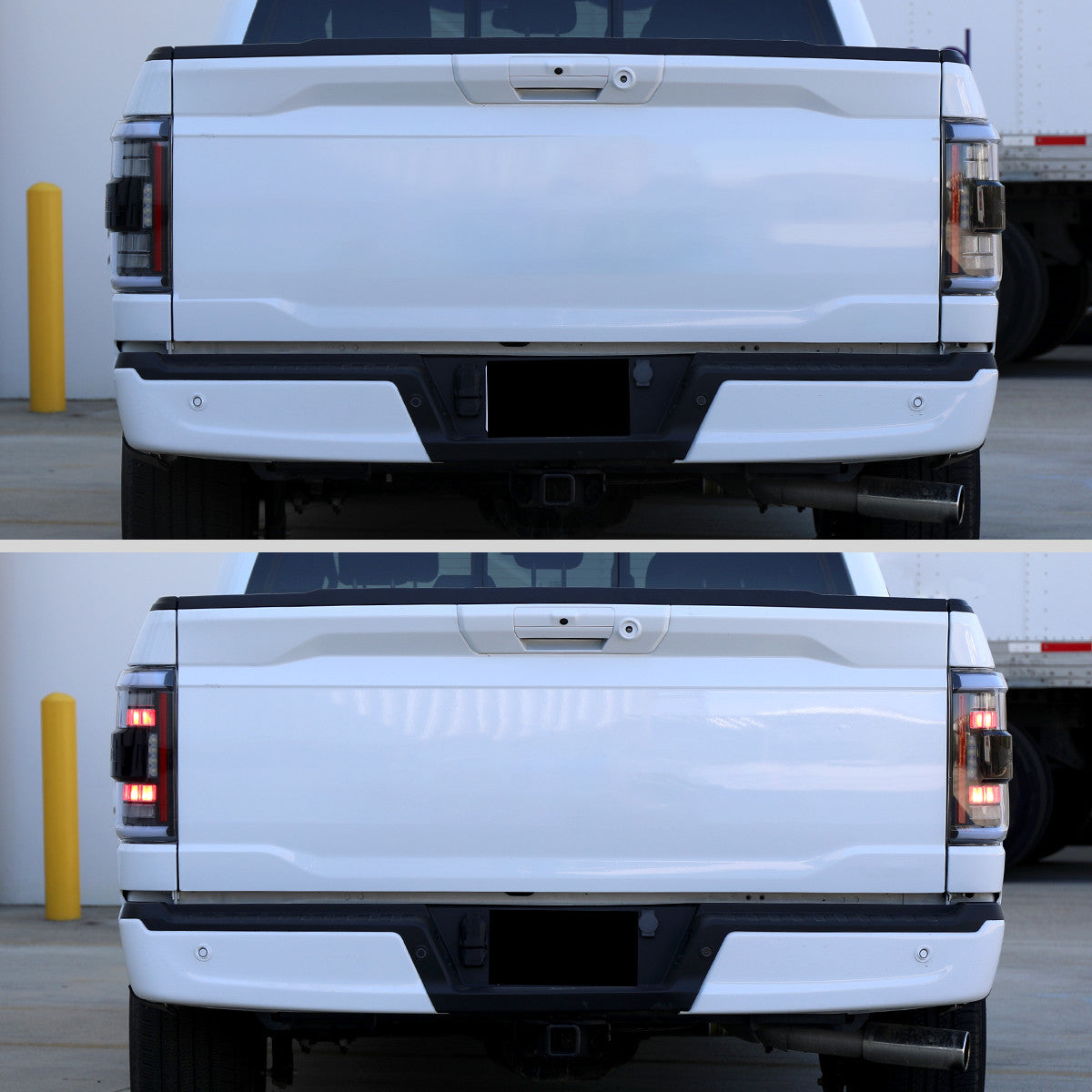 Spec-D Tuning - 2021–2023 Ford F-150 LED Tail Lights w/ Switchback Sequential Turn Signals (Matte Black Housing / Clear Lens) - LT-F15021JMLED-SQ-RS