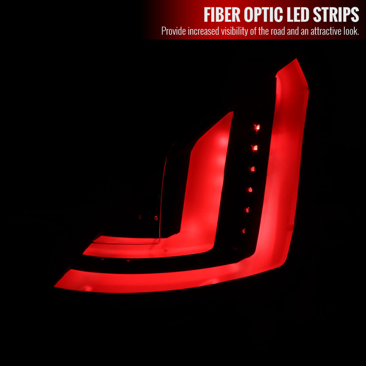 Spec-D 14-19 Ford Fiesta Hatchback LED Bar Tail Light - New - No repining Required -Matte Black Housing-Clear Lens