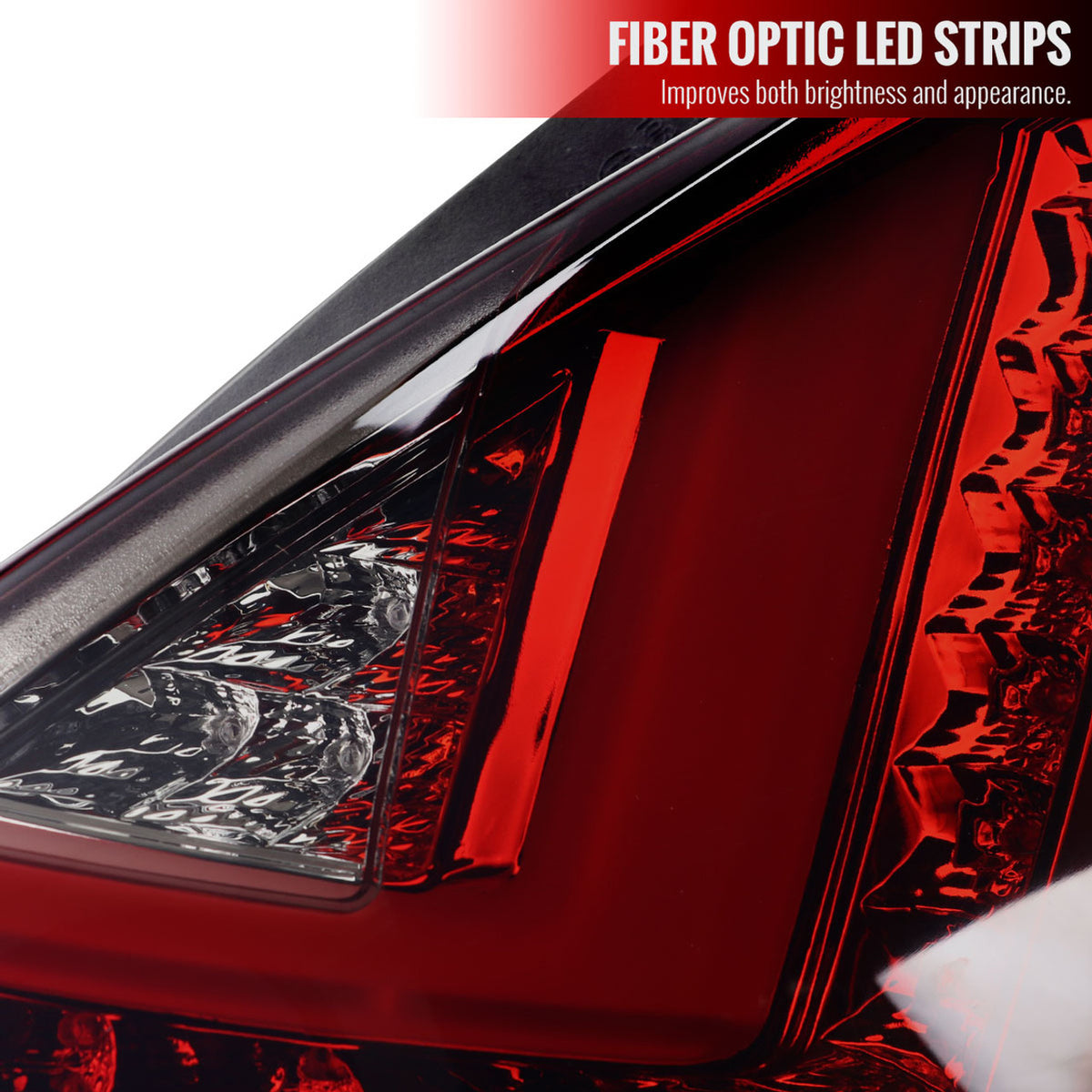 Spec-D 14-19 Ford Fiesta Hatchback LED Bar Tail Light - New - No repining Required -Chrome Housing-Red Smoke Lens