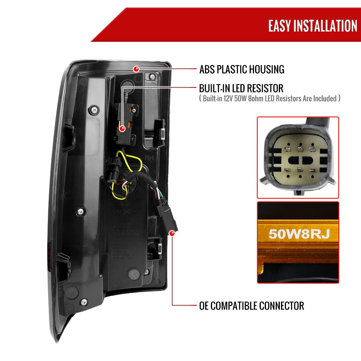 Spec-D Tuning - 2019-2024 Dodge RAM 2500/3500 LED Sequential Signal Tail Lights (Jet Black Housing / Clear Lens) - LT-RAM1925BKLD-SQ-RS