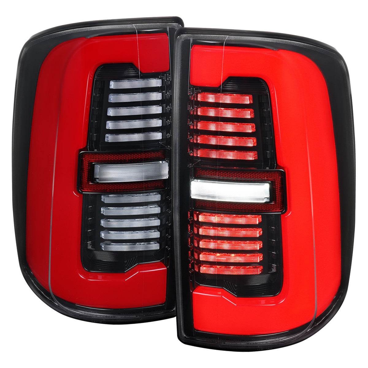 Spec-D Tuning - 2019-2024 Dodge RAM 2500/3500 LED Sequential Signal Tail Lights (Jet Black Housing / Clear Lens) - LT-RAM1925BKLD-SQ-RS