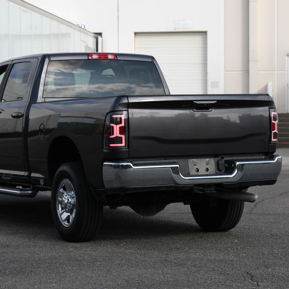 Spec-D Tuning - 2019-2024 Dodge RAM 2500/3500 LED Sequential Signal Tail Lights (Matte Black Housing/Clear Lens) - LT-RAM1925JMLD-SQ-TM