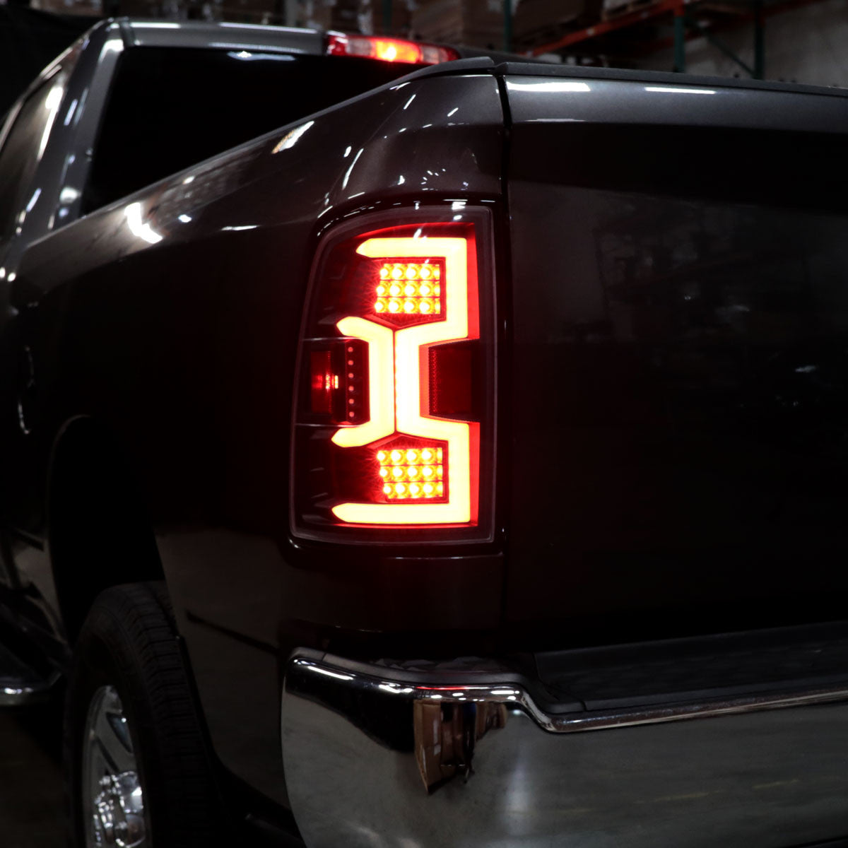 Spec-D Tuning - 2019-2024 Dodge RAM 2500/3500 LED Sequential Signal Tail Lights (Matte Black Housing/Clear Lens) - LT-RAM1925JMLD-SQ-TM
