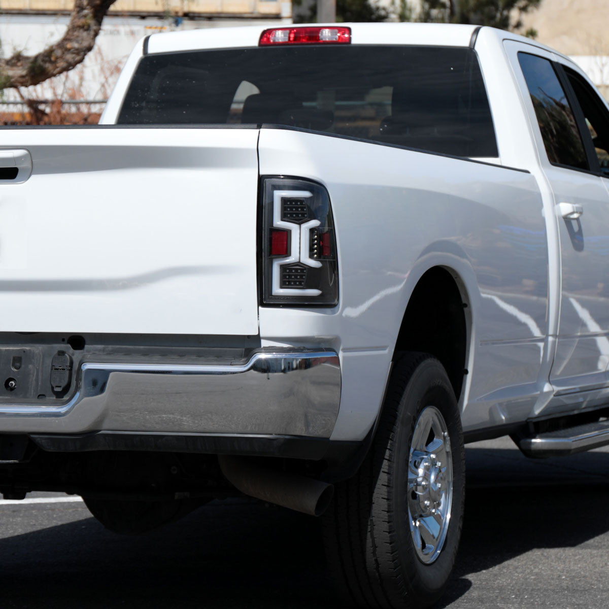 Spec-D Tuning - 2019-2024 Dodge RAM 2500/3500 LED Sequential Signal Tail Lights (Matte Black Housing/Clear Lens) - LT-RAM1925JMLD-SQ-TM