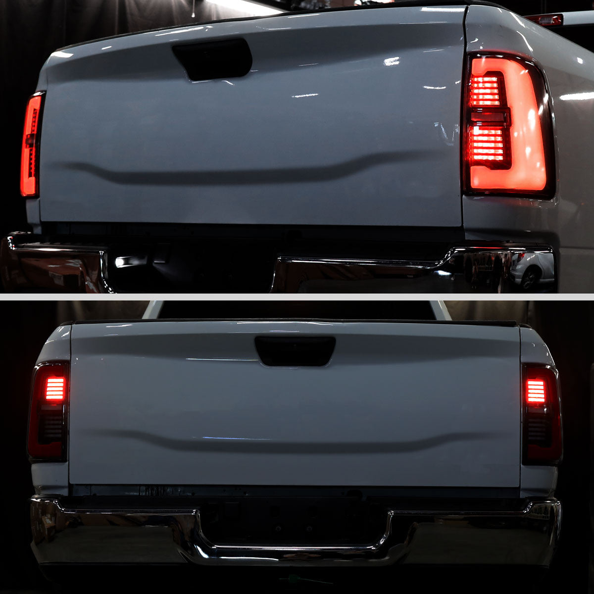 Spec-D Tuning - 2019-2024 Dodge RAM 2500/3500 Red LED Bar Sequential Signal Tail Lights (Black Housing / Clear Lens) - LT-RAM1925JRLD-SQ-RS