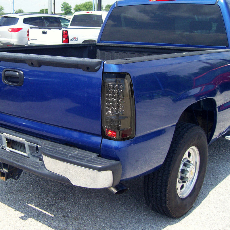 Spec-D Tuning - 2003-2006 Chevrolet Silverado LED Tail Lights (Chrome Housing/Smoked Lens) - LT-SIV03GLED-TM