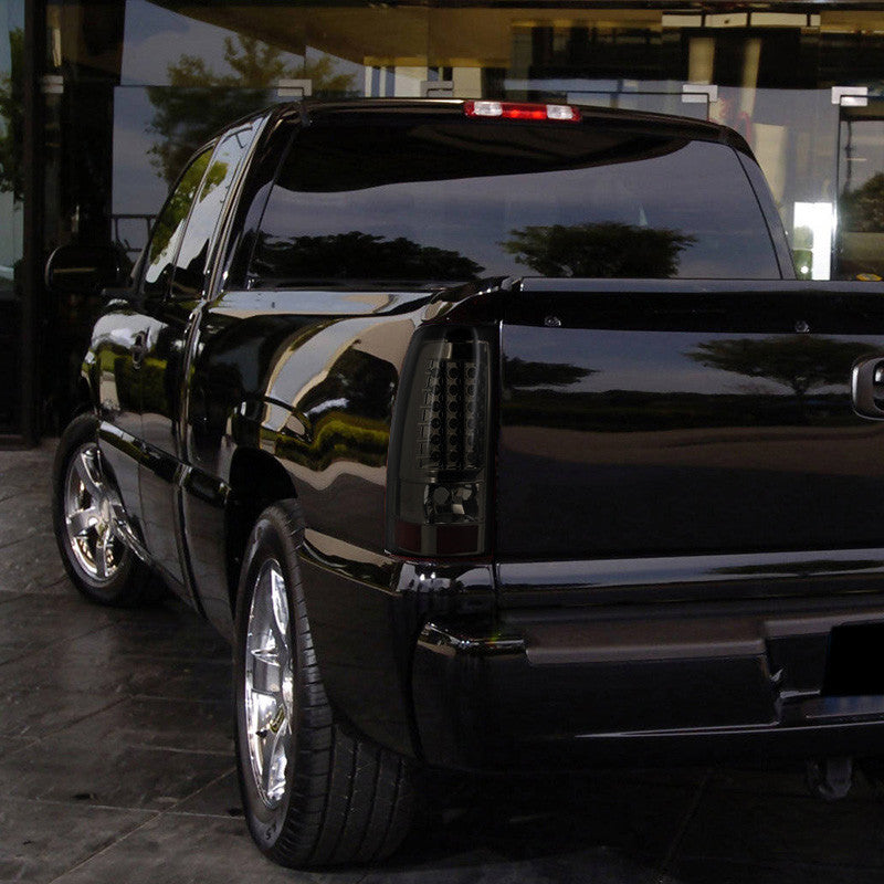 Spec-D Tuning - 2003-2006 Chevrolet Silverado LED Tail Lights (Chrome Housing/Smoked Lens) - LT-SIV03GLED-TM