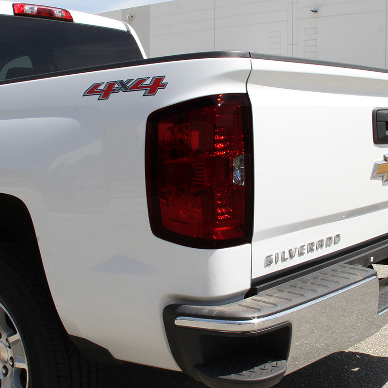 Spec-D Tuning - 2014-2019 Chevrolet Silverado 1500/ 2015-2019 Silverado 2500HD 3500HD GMC Sierra 3500HD LED Tail Lights (Chrome Housing/Red Smoked Lens) - LT-SIV14RGLED-TM