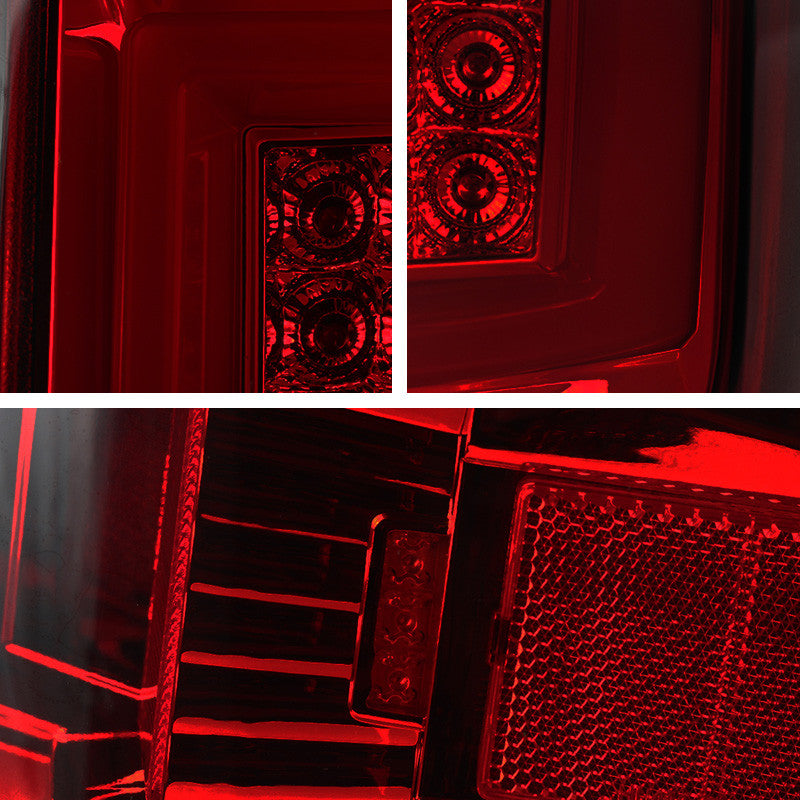 Spec-D Tuning - 2014-2019 Chevrolet Silverado 1500/ 2015-2019 Silverado 2500HD 3500HD GMC Sierra 3500HD LED Tail Lights (Chrome Housing/Red Smoked Lens) - LT-SIV14RGLED-TM