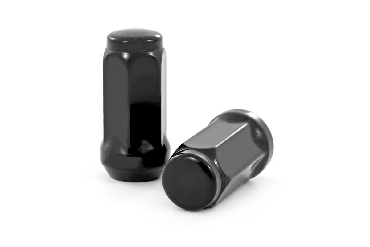 Rough Country - M14 x 1.5 Lug Nut Set of 24 - Black - 141524CBLK for 1992-2023 GMC Yukon - angle view