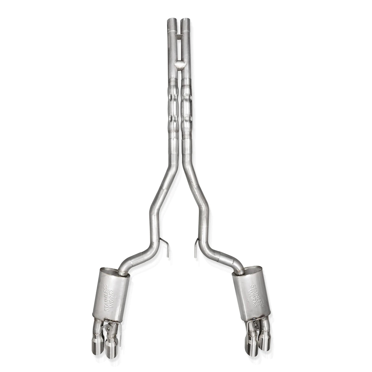 Stainless Works - 2024-26 Mustang GT Catback Quad Tips - M24QUADXPCR