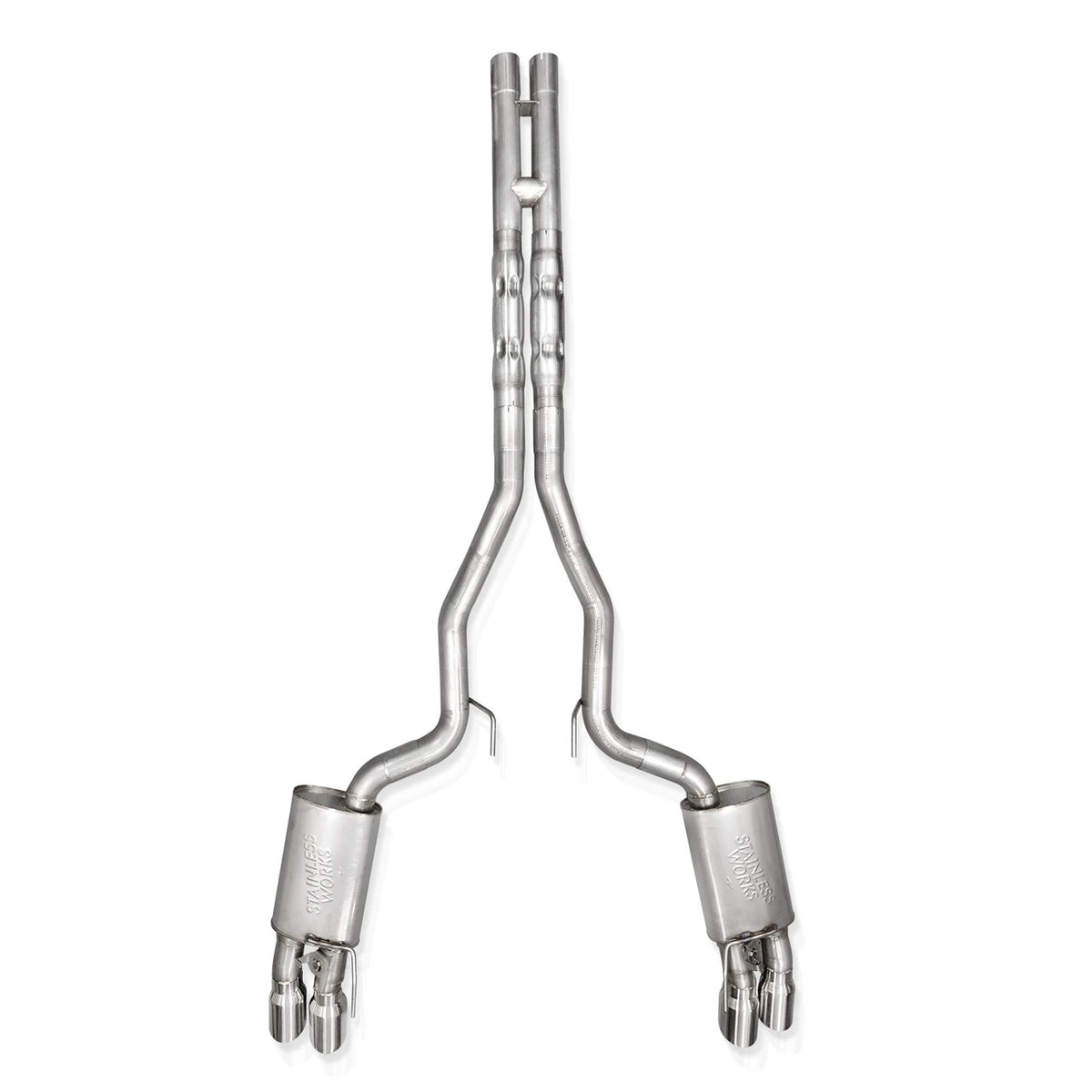 Stainless Works - 2024-26 Mustang GT Catback Quad Tips - M24QUADHPCL