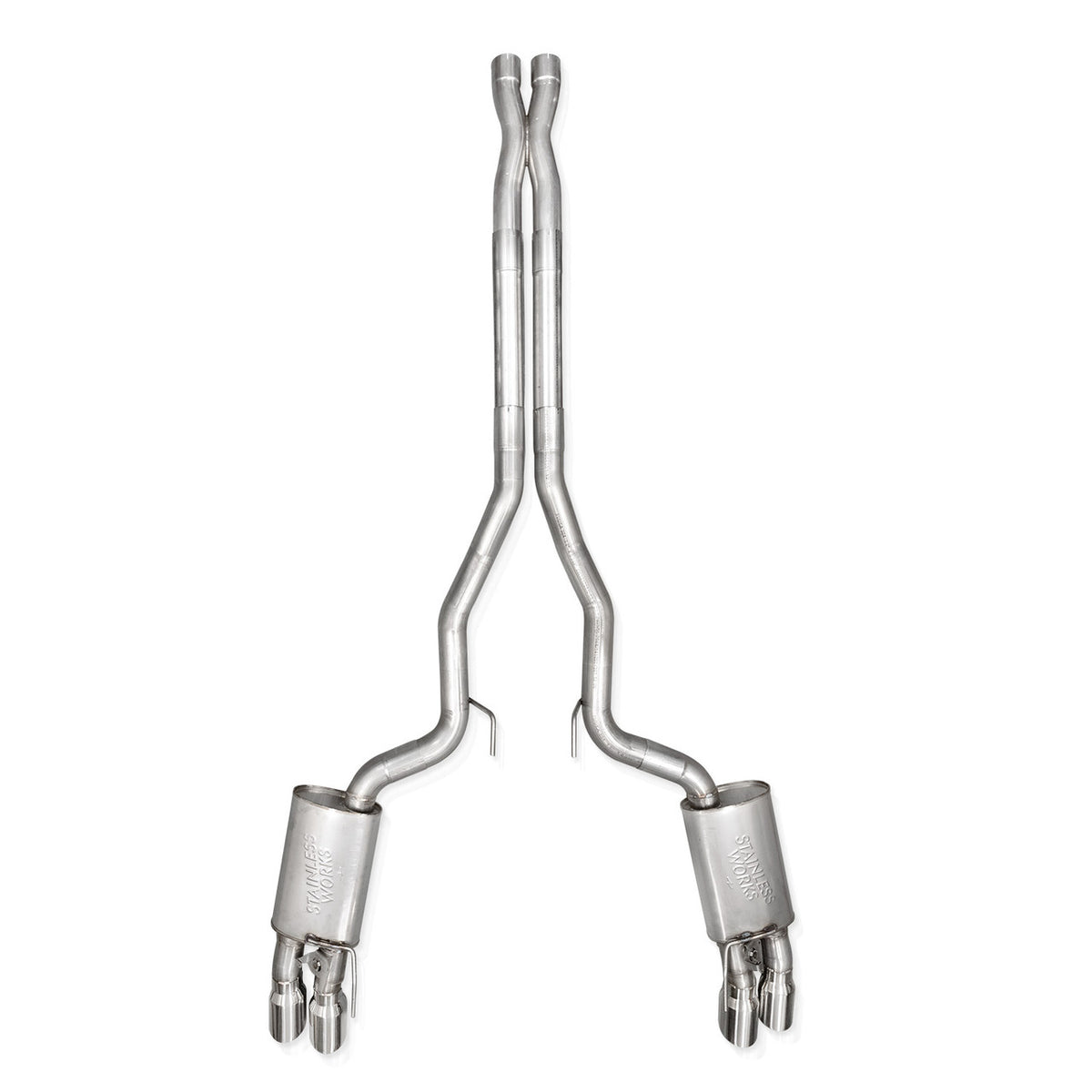 Stainless Works - 2024-26 Mustang GT Catback Quad Tips - M24QUADHPCR