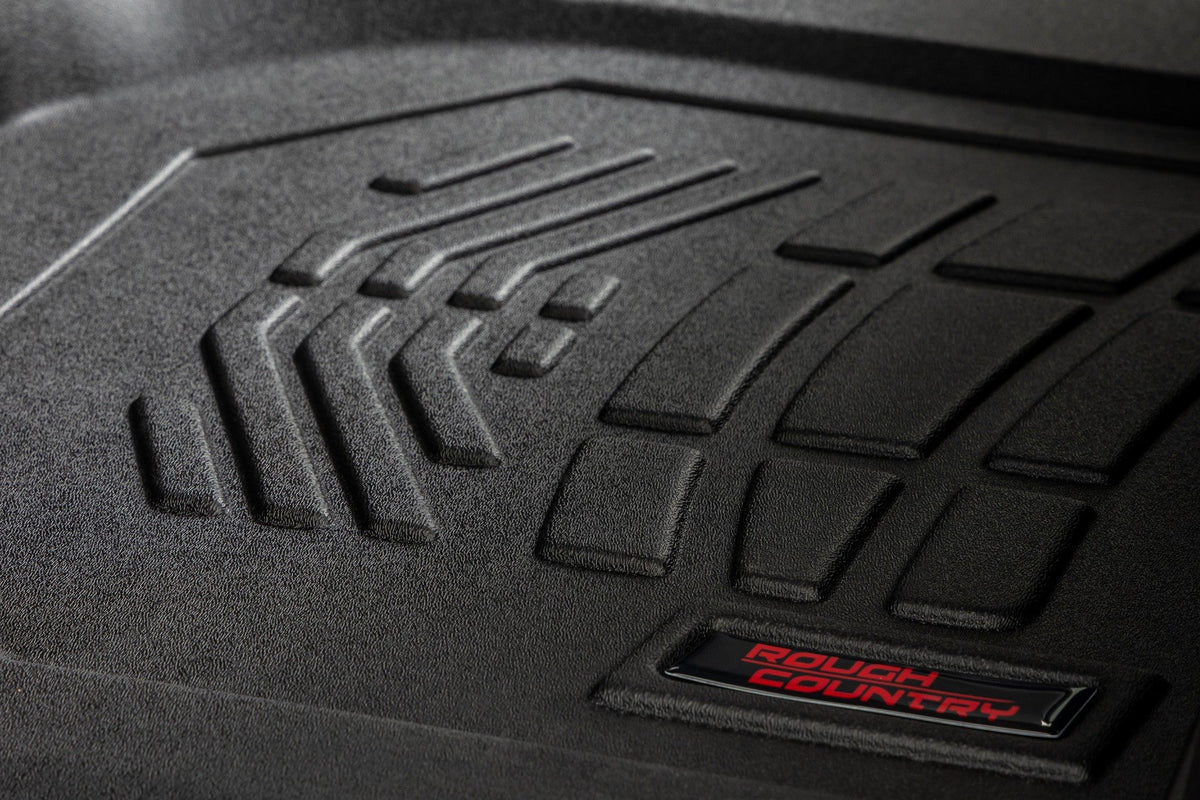 Rough Country - Sure-Fit Floor Mats - FR & RR - FR Over Hump - Crew - Chevy/GMC 1500/2500HD/3500HD (19-25) - SM21613 for 2019