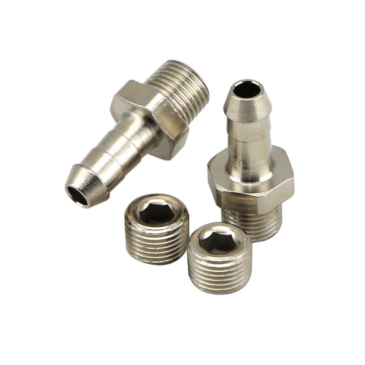 Turbosmart 6mm / 1/4in Hose End to 1/8 NPT Male Straight - Black - TS-NH-0306-BK