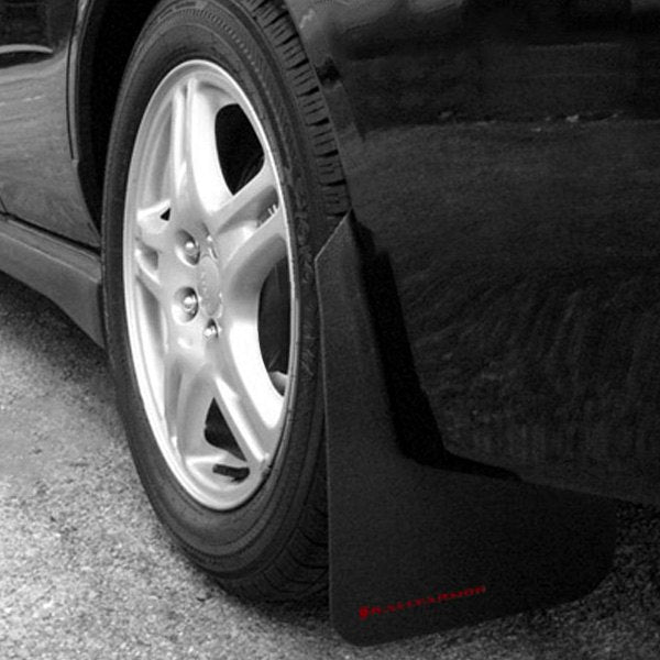 Clearance - Rally Armor 02-07 Subaru WRX/STI/RS/2.5i (wagons req mod) Basic Black Mud Flap w/ Red Logo  - RALMF1-BAS-RD