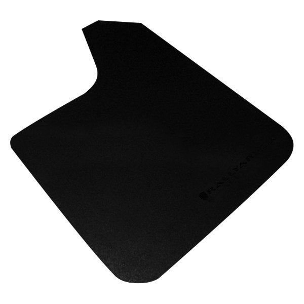 Rally Armor Universal Fit (No Hardware) Basic Black Mud Flap w/ Black Logo - MF12-BAS-BLK