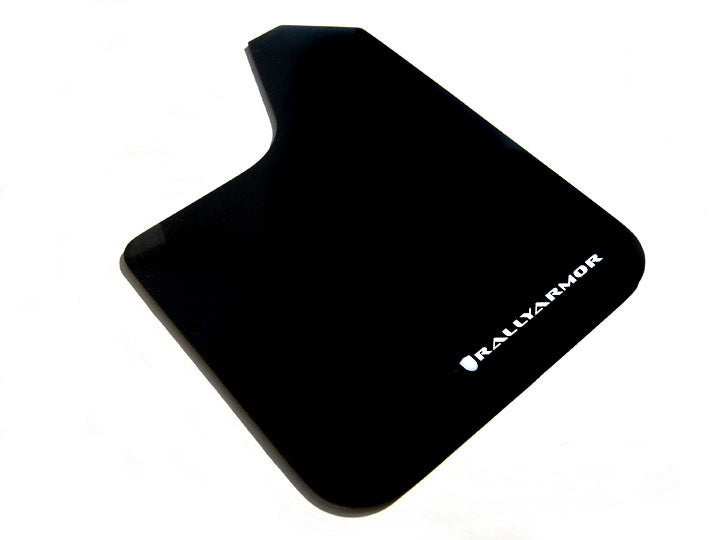 Clearance - Rally Armor Universal Fit (No Hardware) Basic Black Mud Flap w/ Red Logo - MF12-BAS-RD