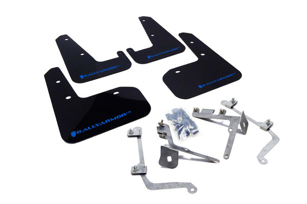 Rally Armor 11-14 Subaru WRX/STI (Sedan Only) Black UR Mud Flap w/ Blue Logo - MF19-UR-BLK/BL for 2015-2021 Subaru WRX STI - 