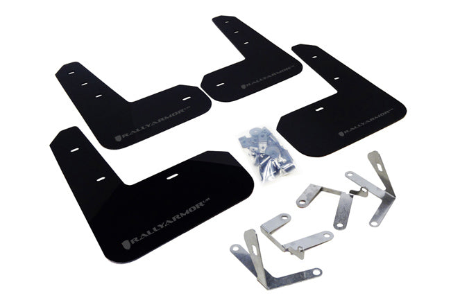 Rally Armor 13-17 Subaru BRZ / Scion FR-S Black UR Mud Flap w/ Grey Logo - MF23-UR-BLK/GRY for 2013-2019 Subaru BRZ - front v