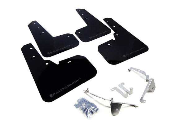Rally Armor 13-17 Subaru Crosstrek XV Black UR Mud Flap w/ Grey Logo - MF26-UR-BLK/GRY for 2013-2017 Subaru Crosstrek - front